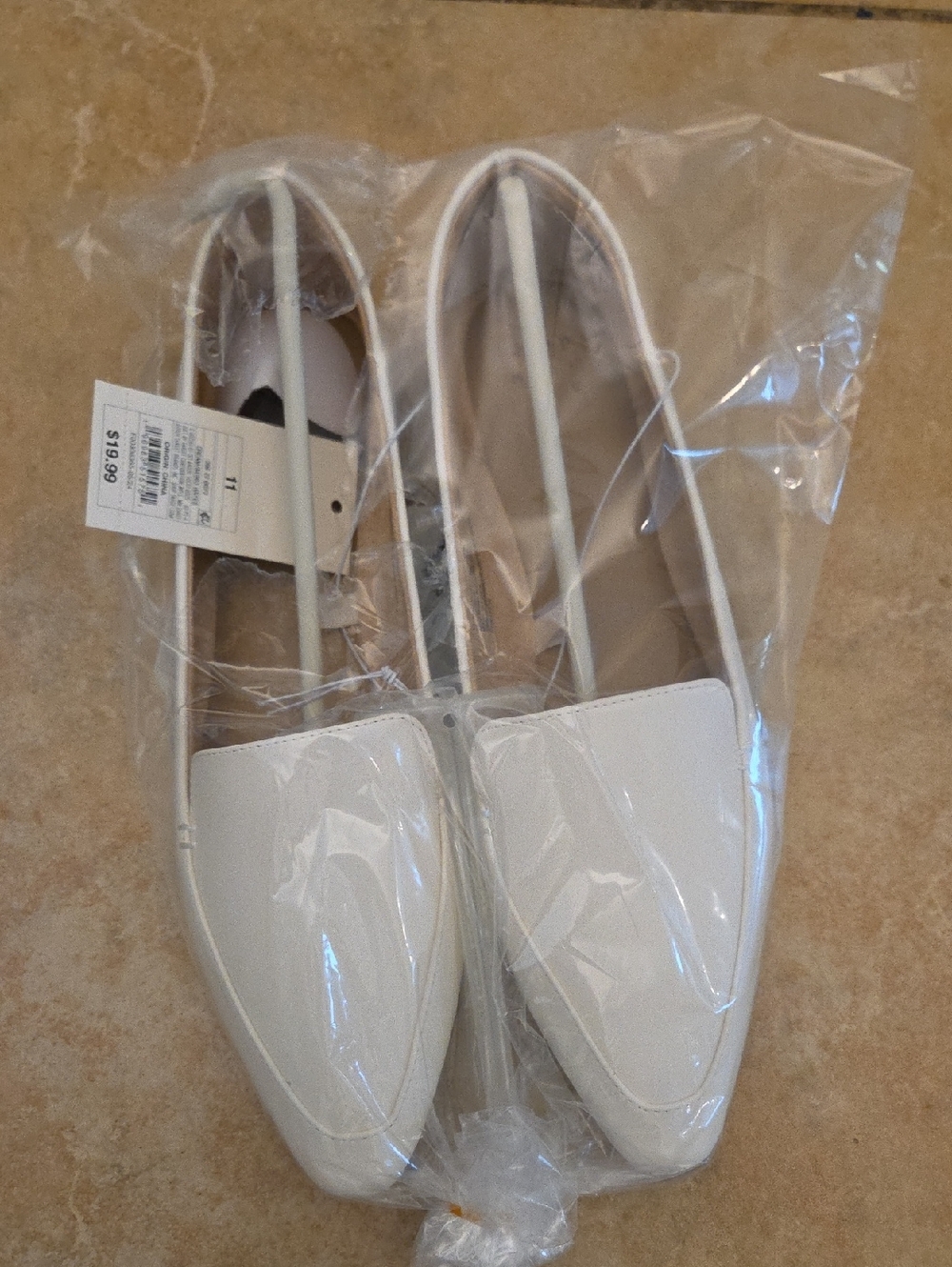 a new day White Pointed Slip-On Flats